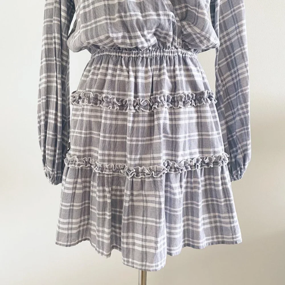 The Fifth Label Ivy Stripe Mini Dress Dress Gray White - Picture 7 of 14